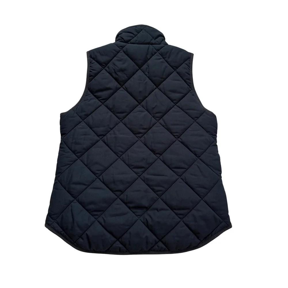 J. Crew Quilted Navy Blue‎ Puffer Vest S Preppy Quiet Luxury Country Club Euro